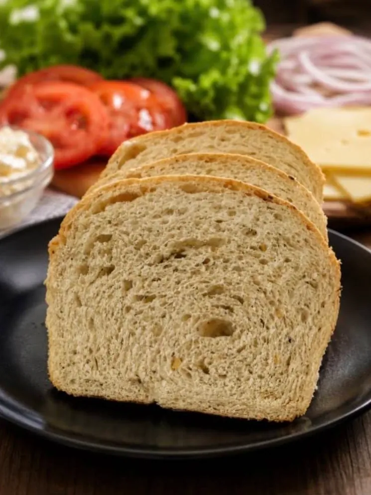 Slices of homemade sandwich bread